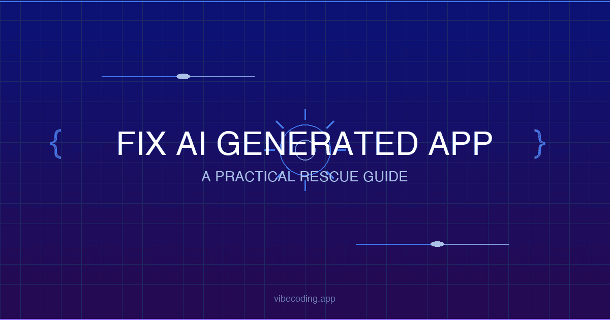 How to Fix an AI-Generated App: A Practical Rescue Guide (2026)