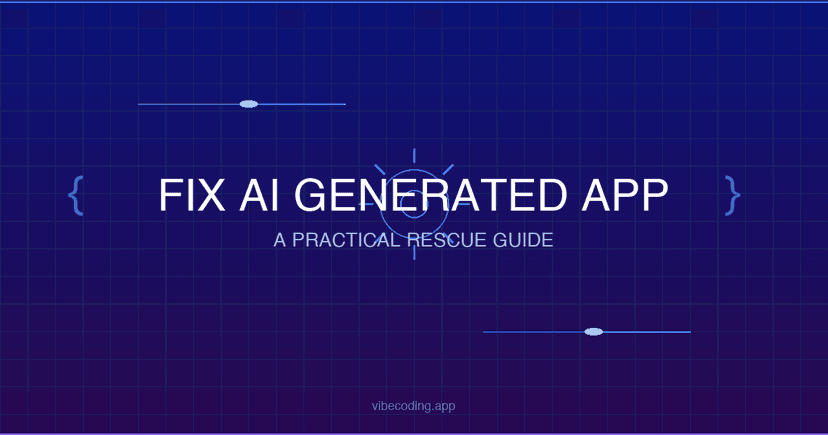 How to Fix an AI-Generated App: A Practical Rescue Guide (2026)