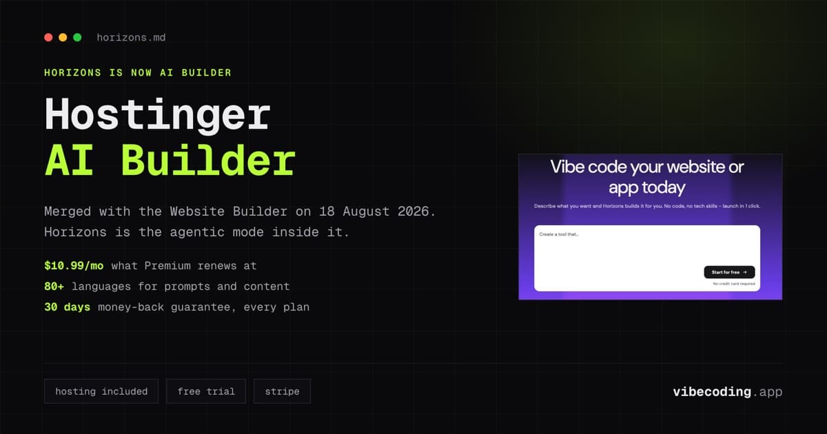 Hostinger Horizons Review 2026: Now AI Builder