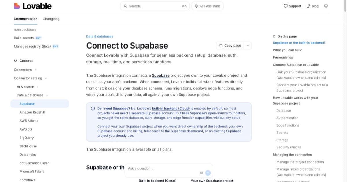Lovable Supabase Integration (2026): Connect Your Own Backend, Step by Step
