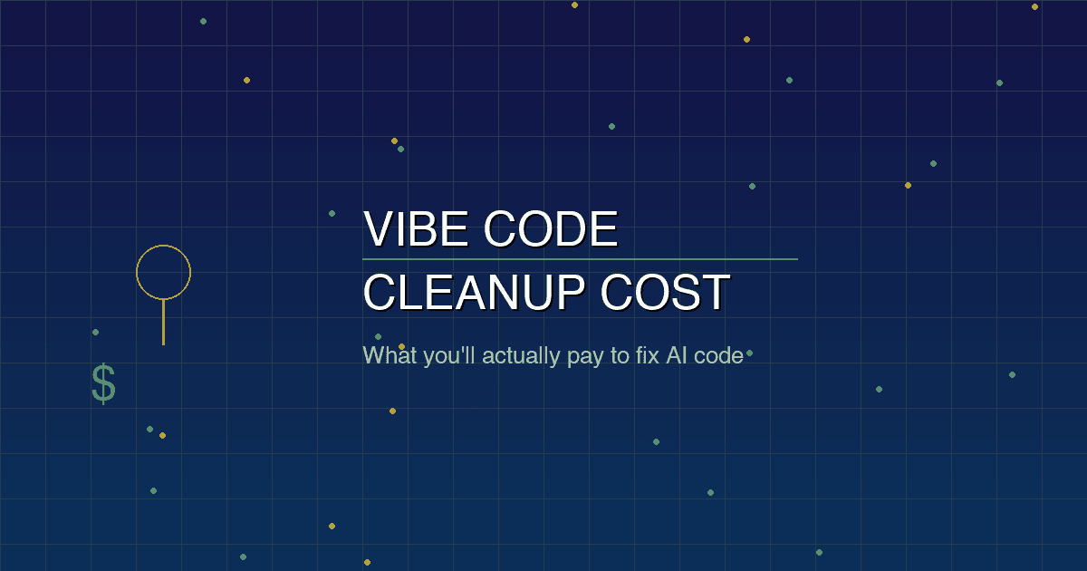 Vibe Code Cleanup Cost: What You'll Actually Pay to Fix AI-Generated Code (2026)