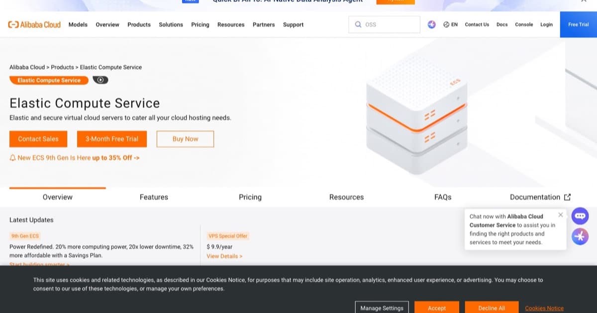 Alibaba Cloud ECS screenshot