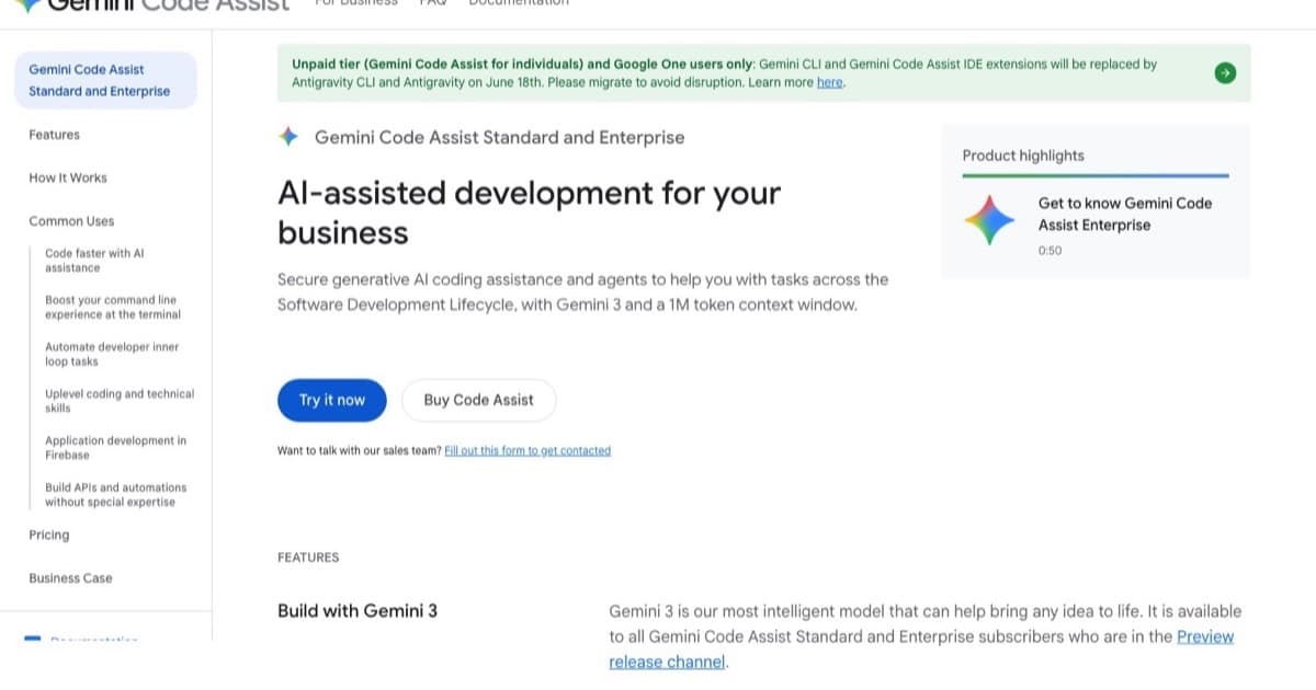 Gemini Code Assist screenshot