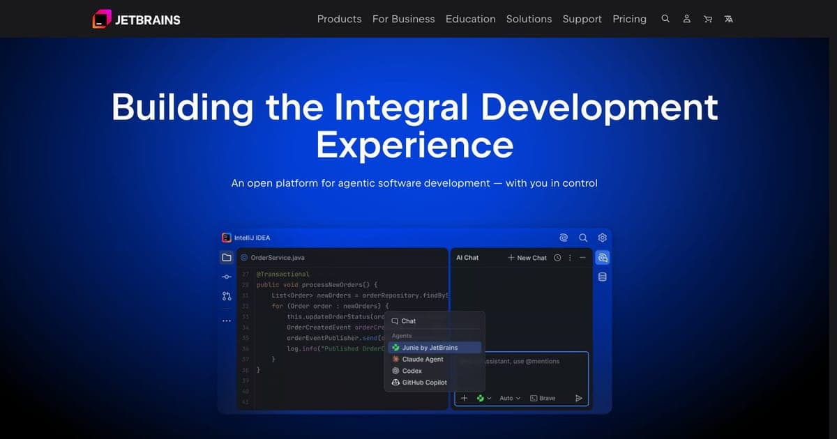 JetBrains AI hero visualization