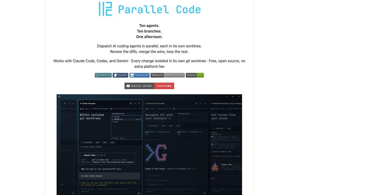 Parallel Code hero visualization