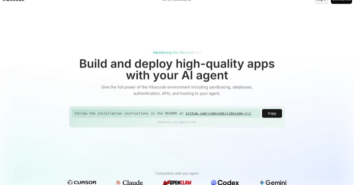 Vibecode CLI screenshot