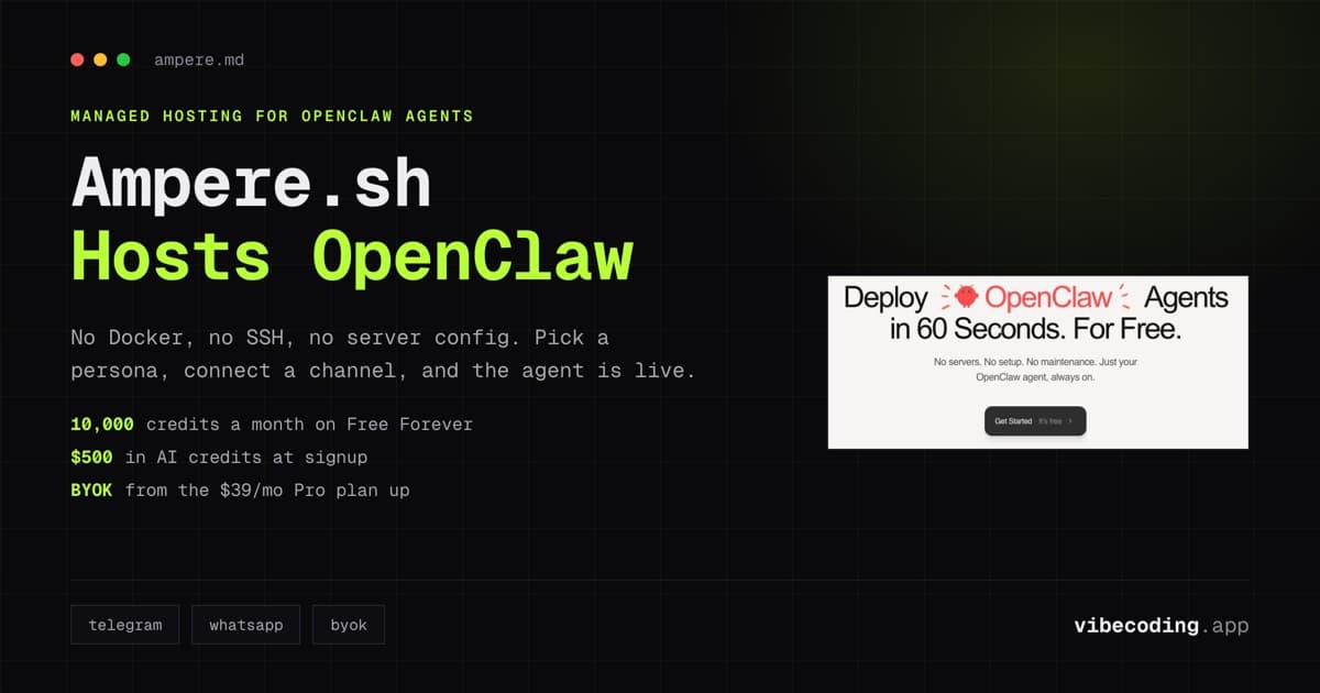 Ampere.sh Review: Deploy OpenClaw Agents in 60 Seconds (No DevOps)