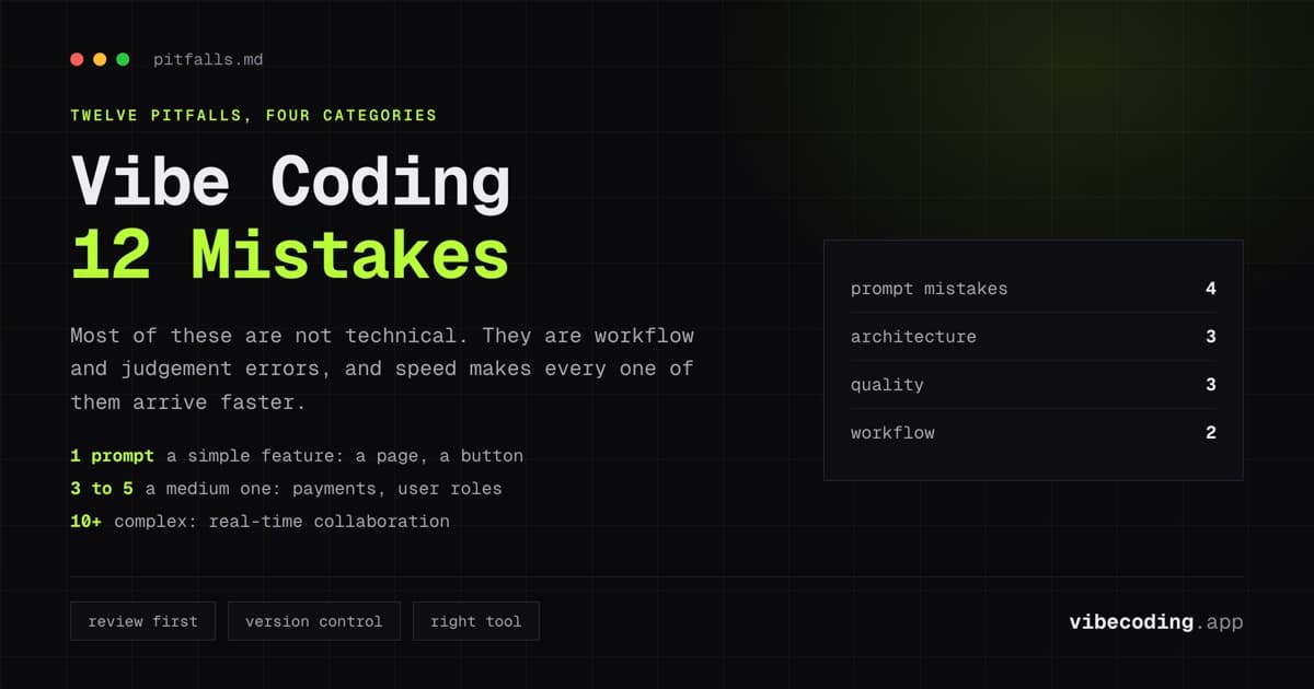 Vibe Coding Mistakes to Avoid (2026): 12 Pitfalls That Waste Your Time