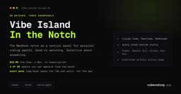 Vibe Island Review: 26 Agents in the Notch, Three You Can Actually Answer