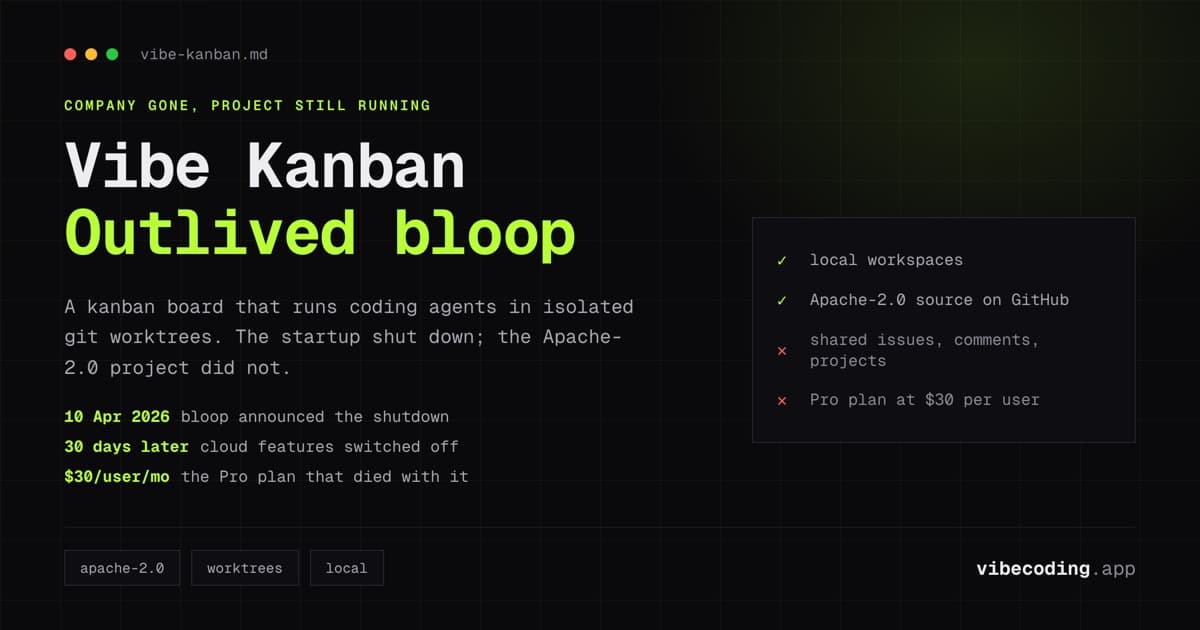 Vibe Kanban Review 2026: Open Source Now, Company Gone