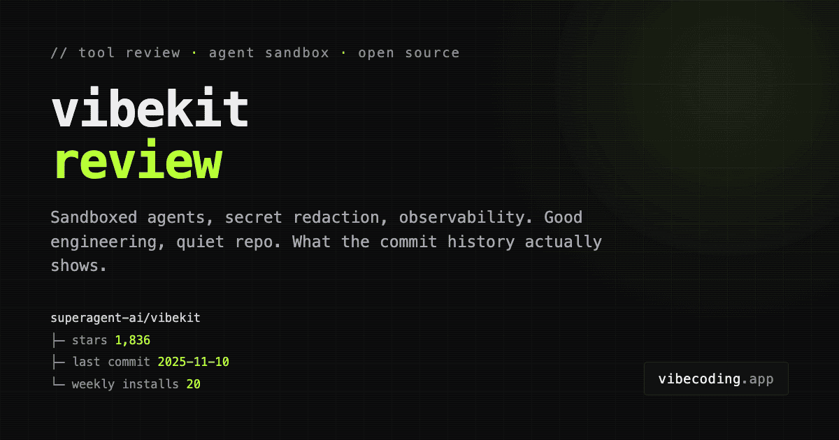 VibeKit Review: The Agent Sandbox That Stopped Shipping