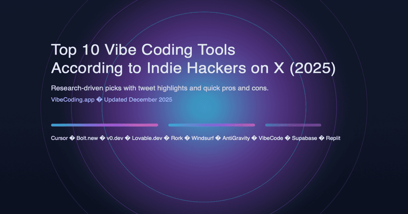 Top 10 Vibe Coding Tools According to Indie Hackers on X in 2026