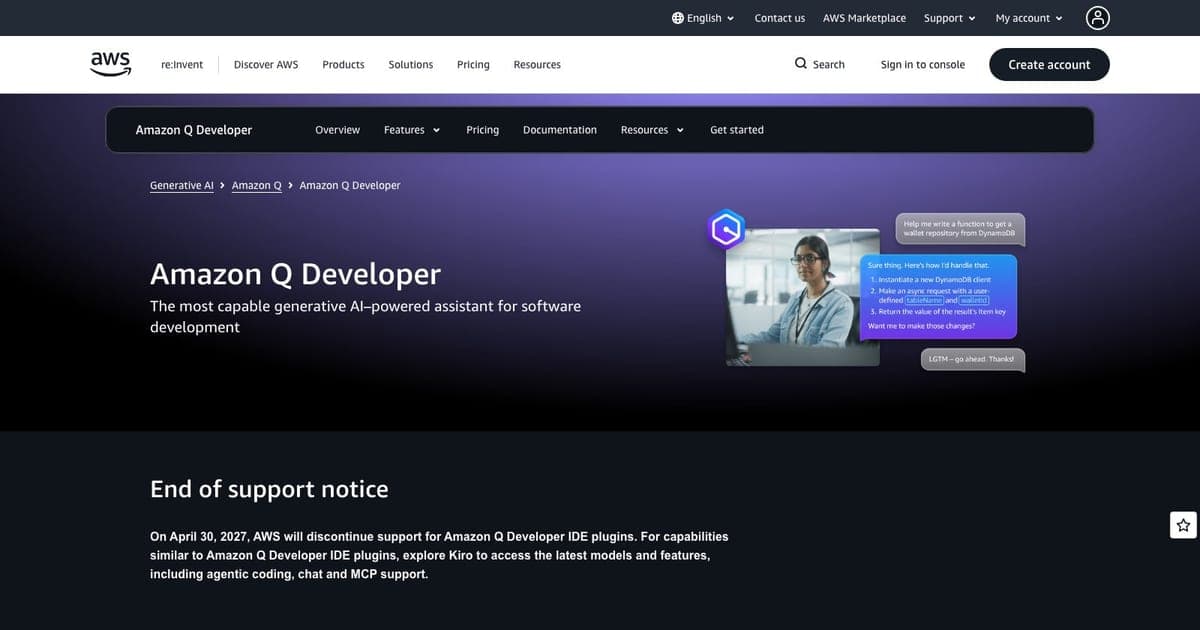 Amazon Q Developer screenshot