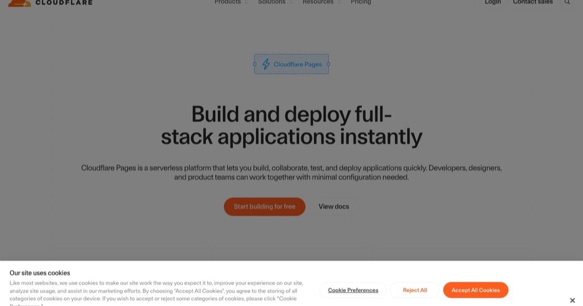 Cloudflare Pages + Workers screenshot