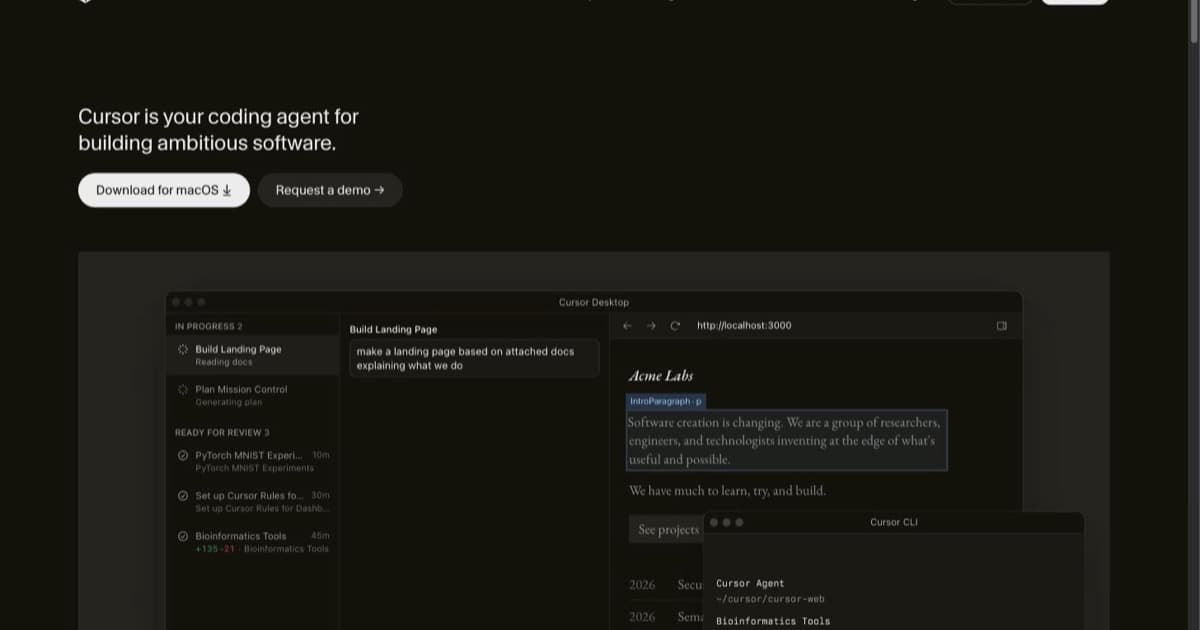 Cursor screenshot