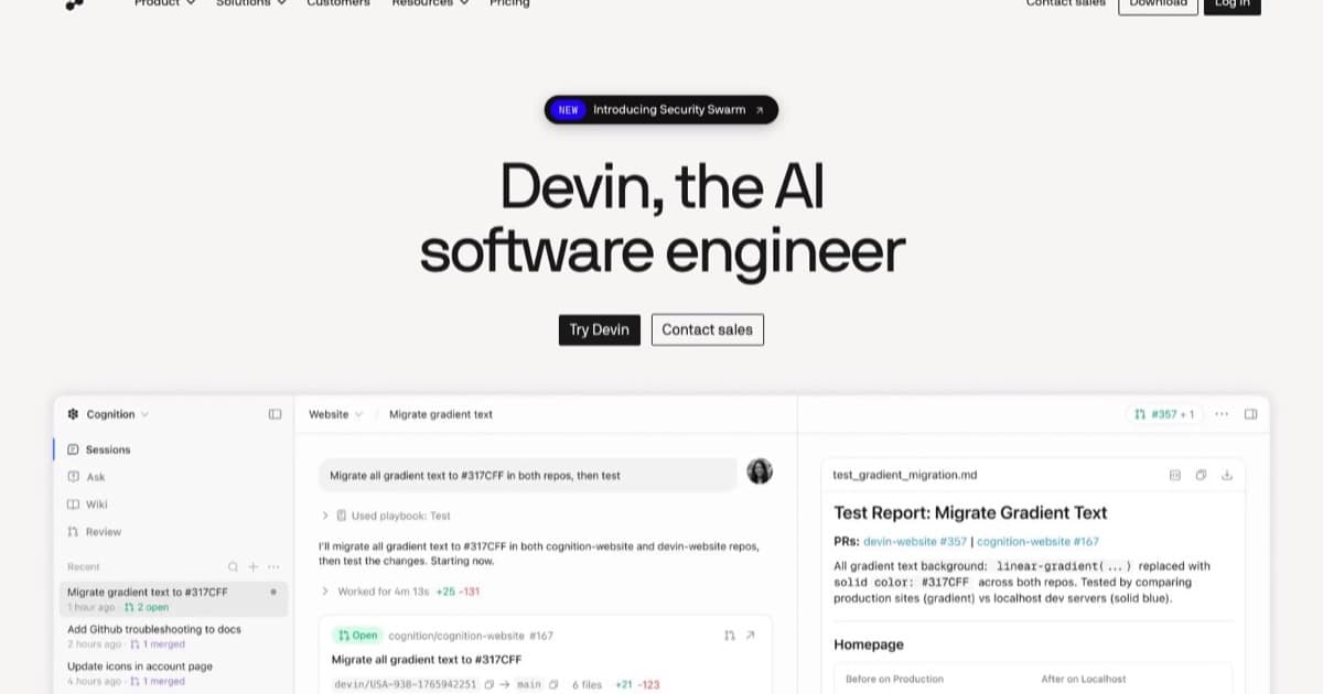 Devin (Cognition Suite) screenshot
