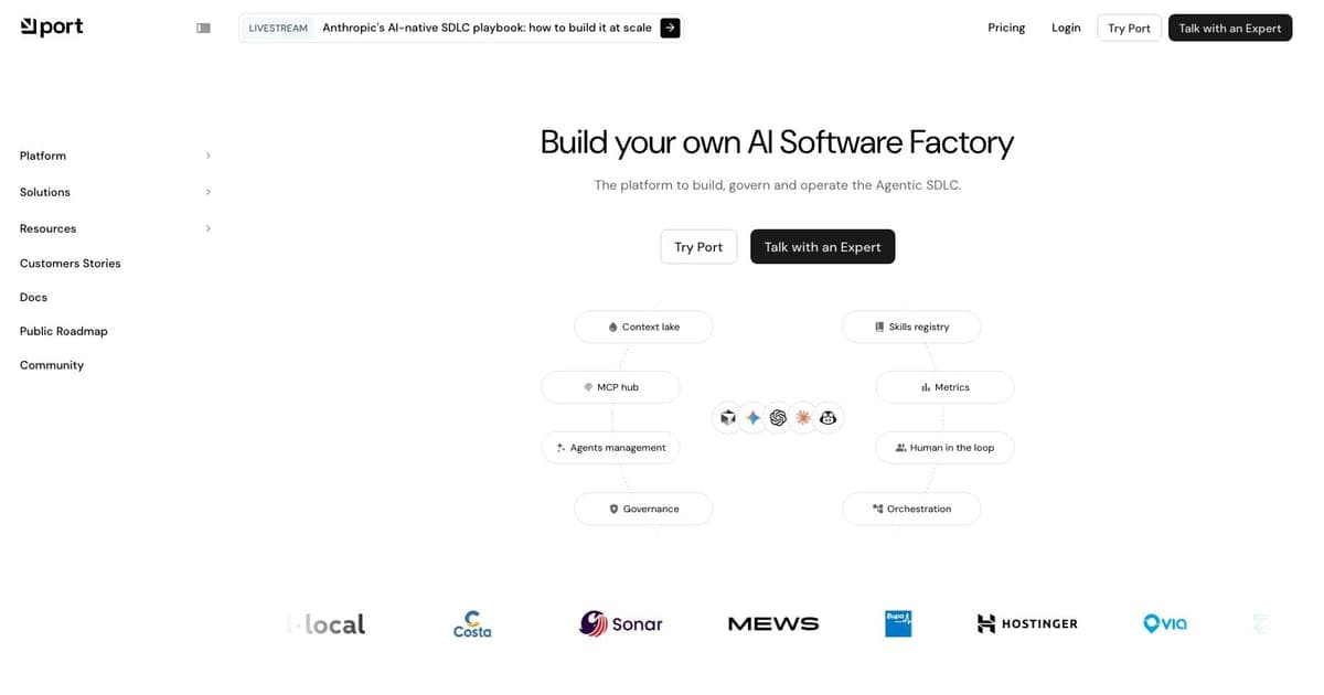Port AI Builder hero visualization