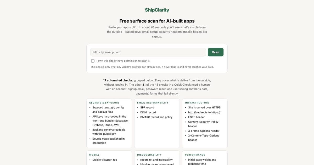 ShipClarity Scan hero visualization