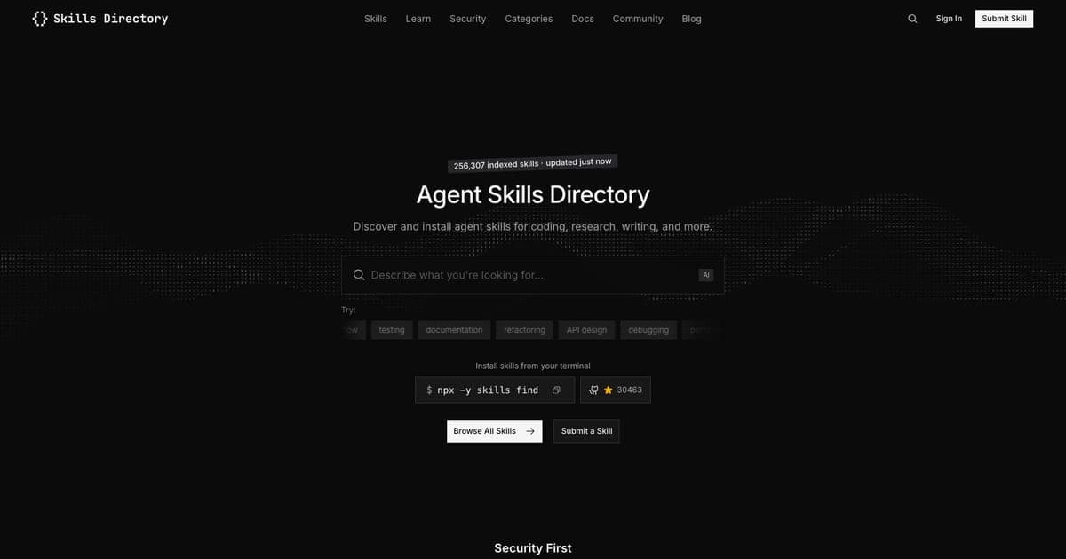 Skills Directory hero visualization