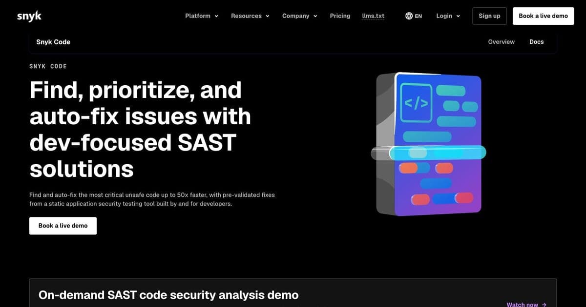 Snyk Code screenshot