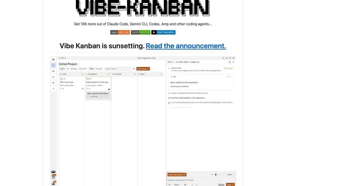Vibe Kanban screenshot