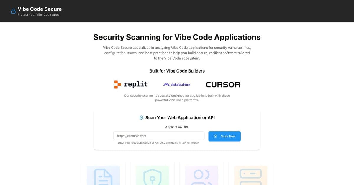 VibeCodeSecure screenshot