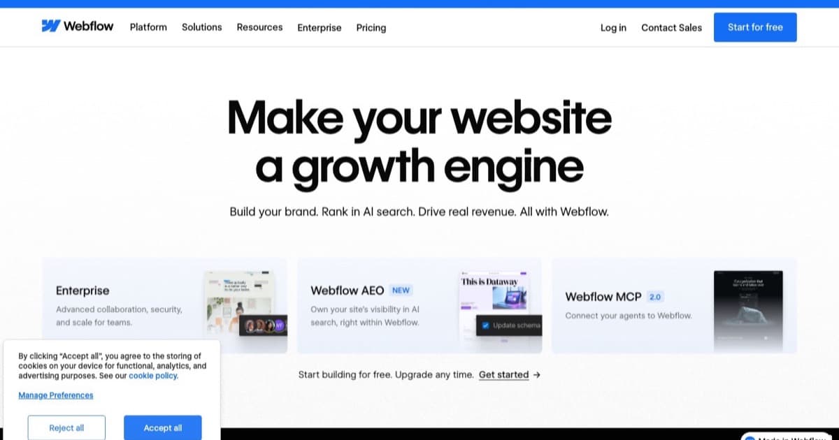 Webflow screenshot