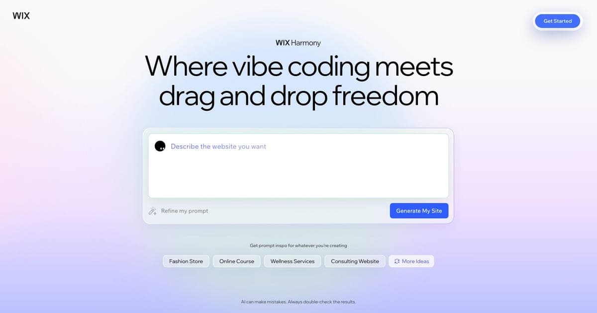 Wix Harmony screenshot