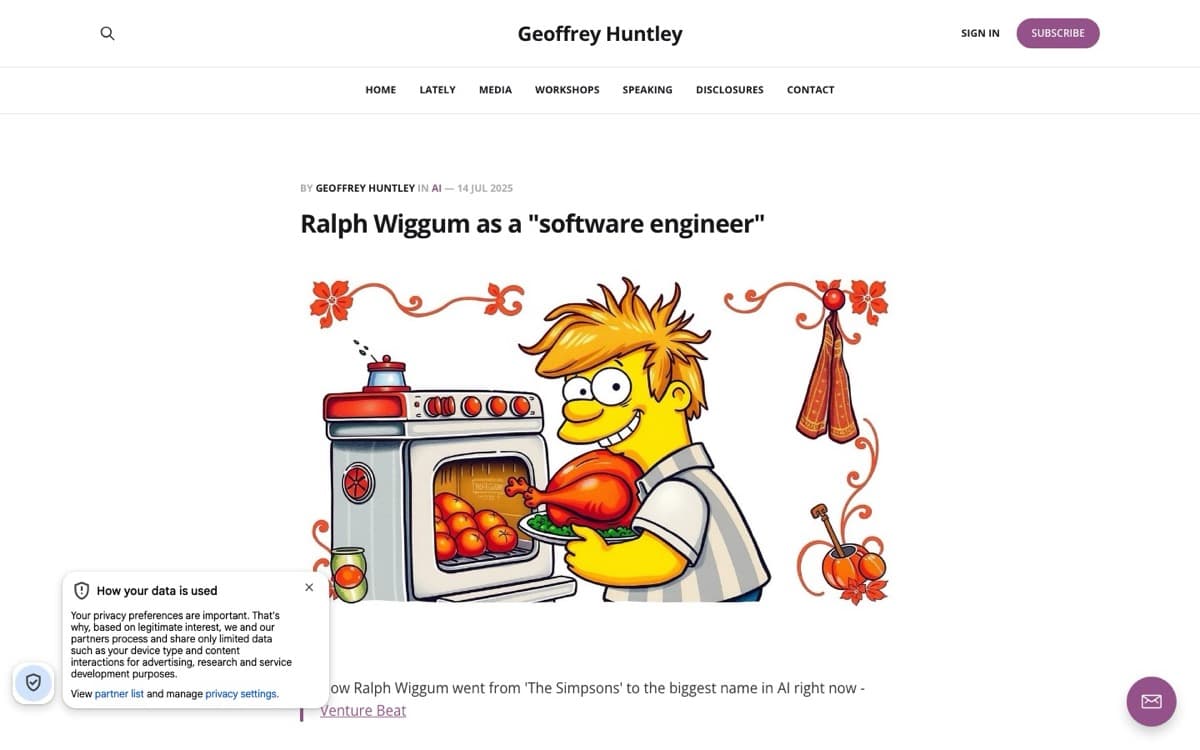 Ralph (Ralph Wiggum loop) interface screenshot showing key features and workflow