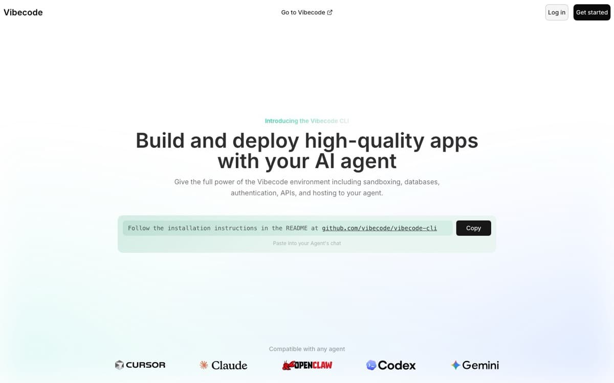 Vibecode CLI screenshot